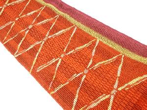 B反　変わり織抽象菱模様織出し夏用名古屋帯地反物